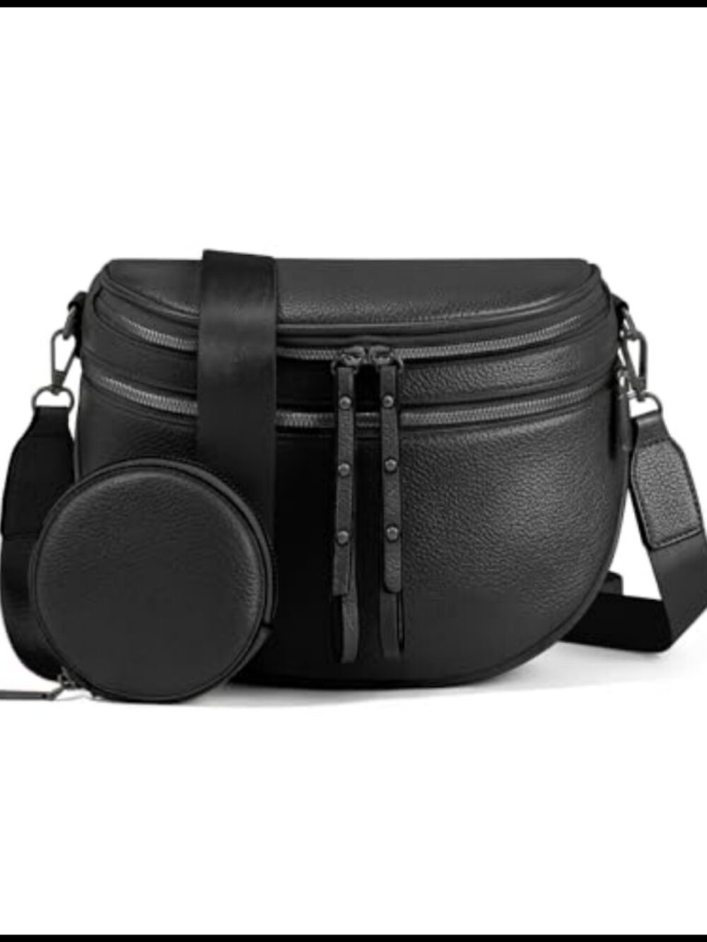 Soft Vegan Leather Crossbody Bum Bag Convertible Wide Strap Women
